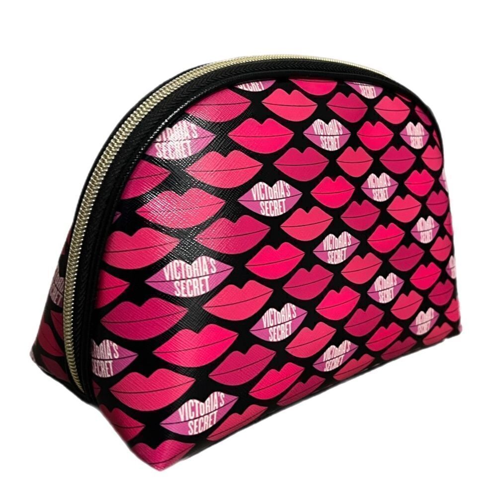 Victorias Secret Beauty Makeup Cosmetic Bag Lips Print